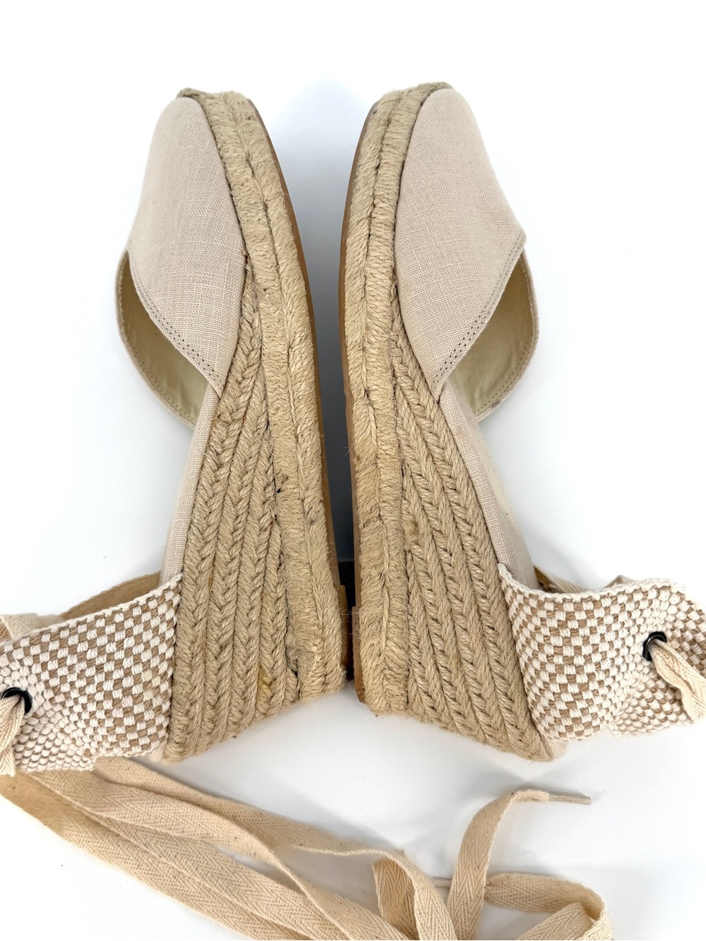 Soludos Lyon Ankle Wrap Espadrille LA Concha Ivory Women’s 9.5 Coastal Boho - Picture 7 of 8